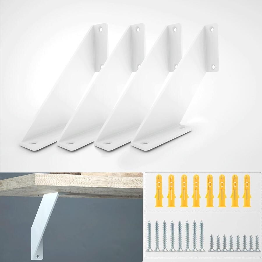 Plankhouder zware belasting set van 4 wit 20 cm