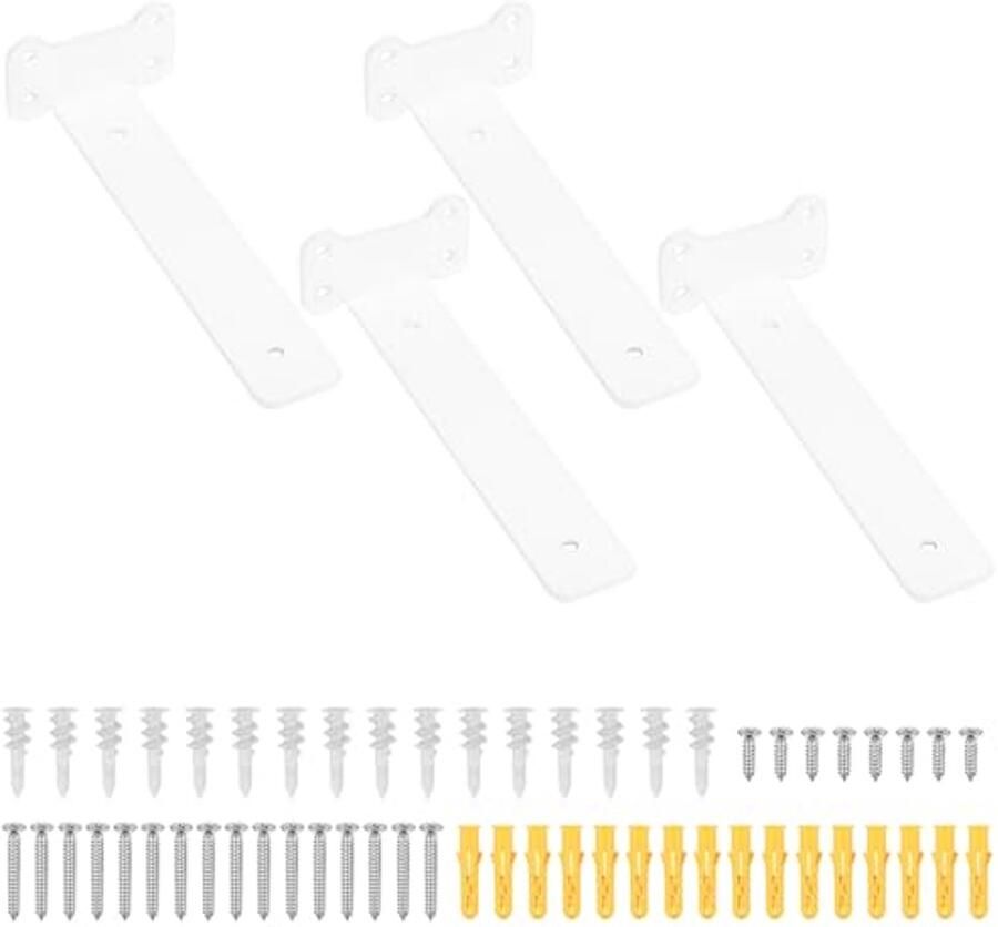 Plankhouders 200 mm 4 stuks Wandplank Drager voor Zware Lasten Onzichtbare Hoeksteun