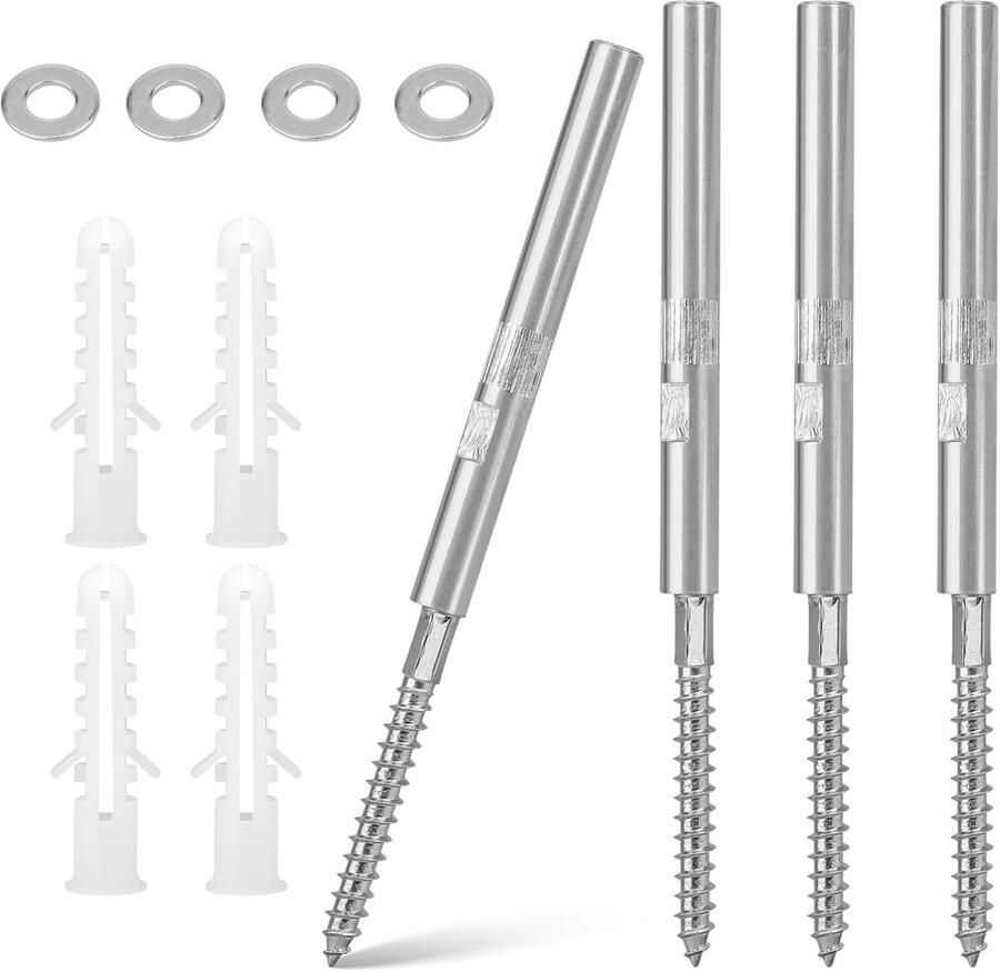 Plankhouders onzichtbaar Ø 10 x 100 mm verborgen plankhouder zwevende plankdrager met sluitringen en pennen geschikt voor woonkamer keuken slaapkamer