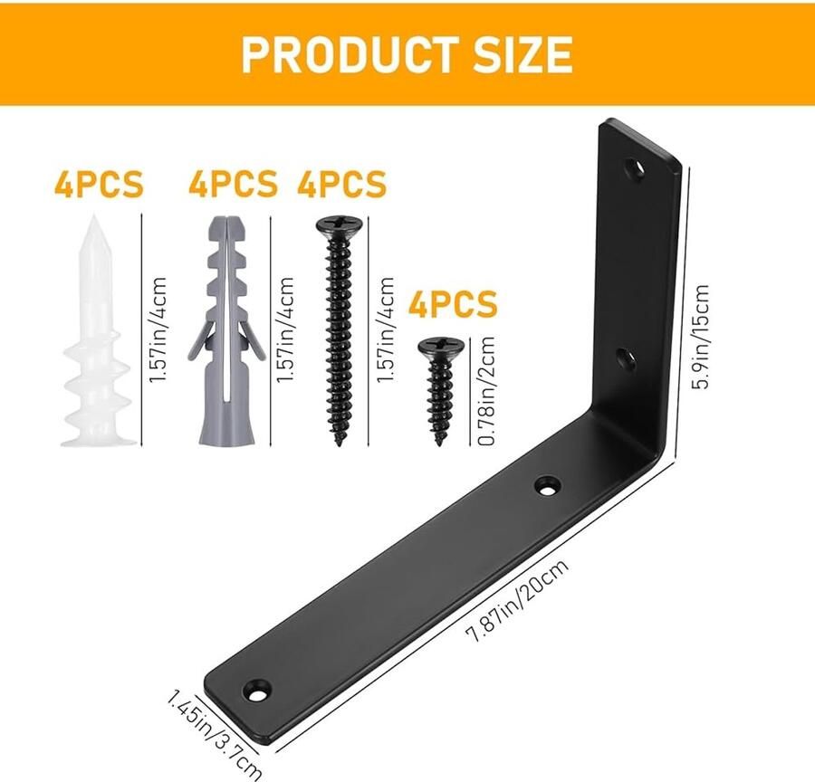 Plankhouders Roestvrij staal Set van 2 38 mm breed