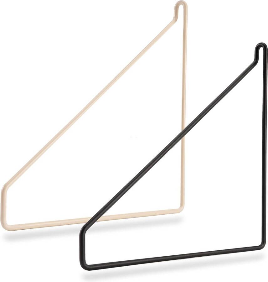 Plankhouders set van 2 plankdragers draad voor wandrekken van 20 cm hangrek voor planken planksteun van metaal (zwart)