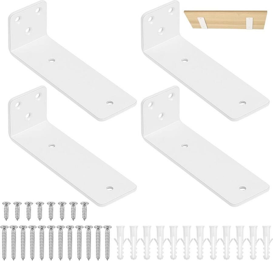Plankhouders voor wandmontage 125 mm Set van 4 Ideaal voor zware lasten