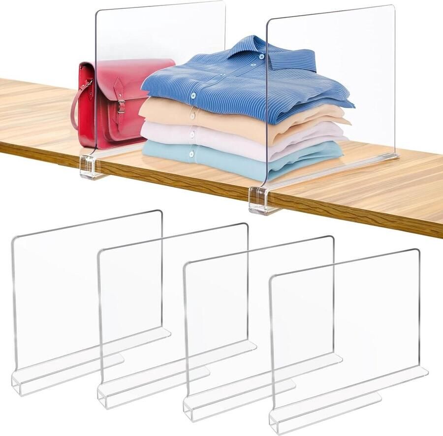 Plankverdelers kledingkast Set van 6 Zonder boren Opbergsysteem voor kledingkast Boekenkast