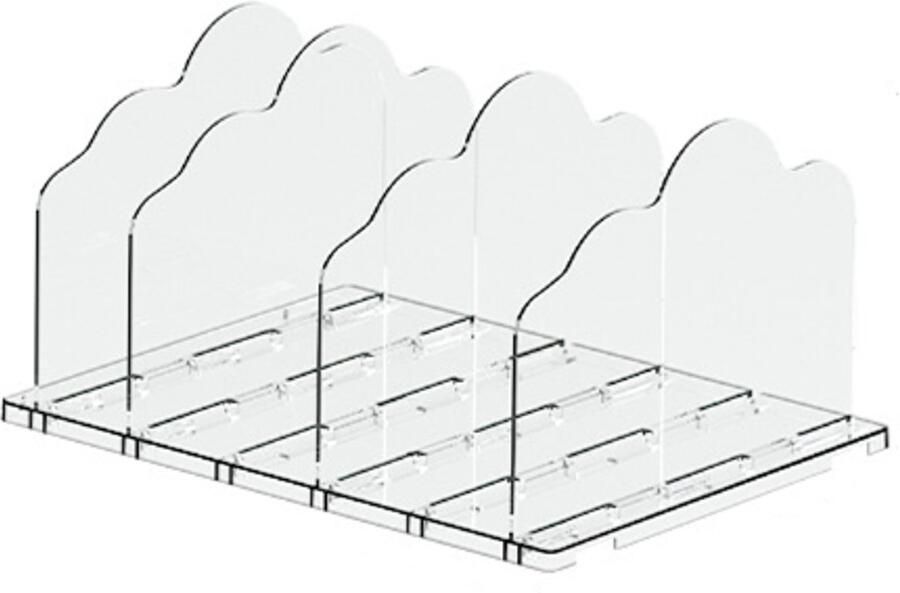 Plankverdelers Transparante 33.5*24*17cm Met 1 baseren + 4 inzetstukken Kunststof Boekensteunen Handtas opbergrek Ruimtebesparende Verstelbare Voor kast studie Kantoor Kast organizers