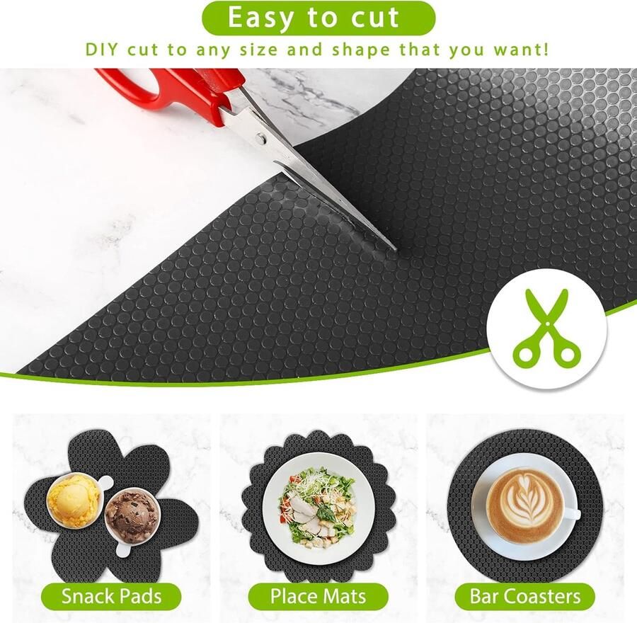 Plankvoering Keukenladematten niet klevende EVA koelkastvoeringen met waterdichte duurzame koelkasttafelplacemats voor kast ladevoering (Zwart 30x300cm)