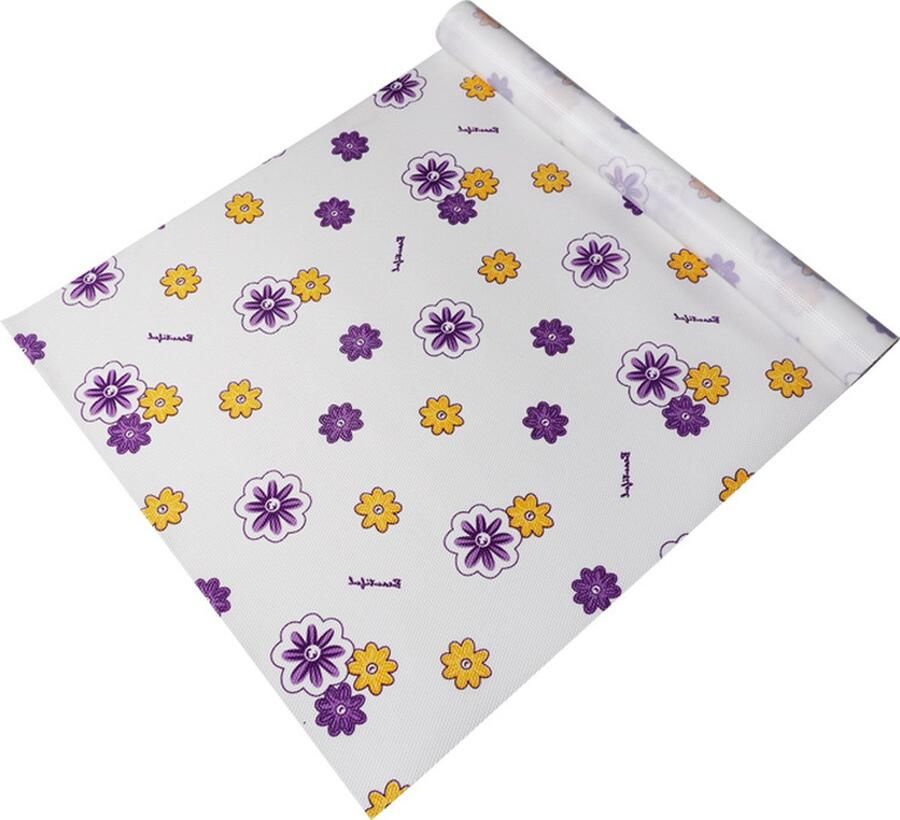 Plankvoering – Premium kastvoering voor keuken – Niet-klevende plankvoeringen voor keukenkasten – Waterdicht plankpapier met modern patroon – Duurzame EVA kastvoeringen（30*500cm） paarse zonnebloem - Foto 9