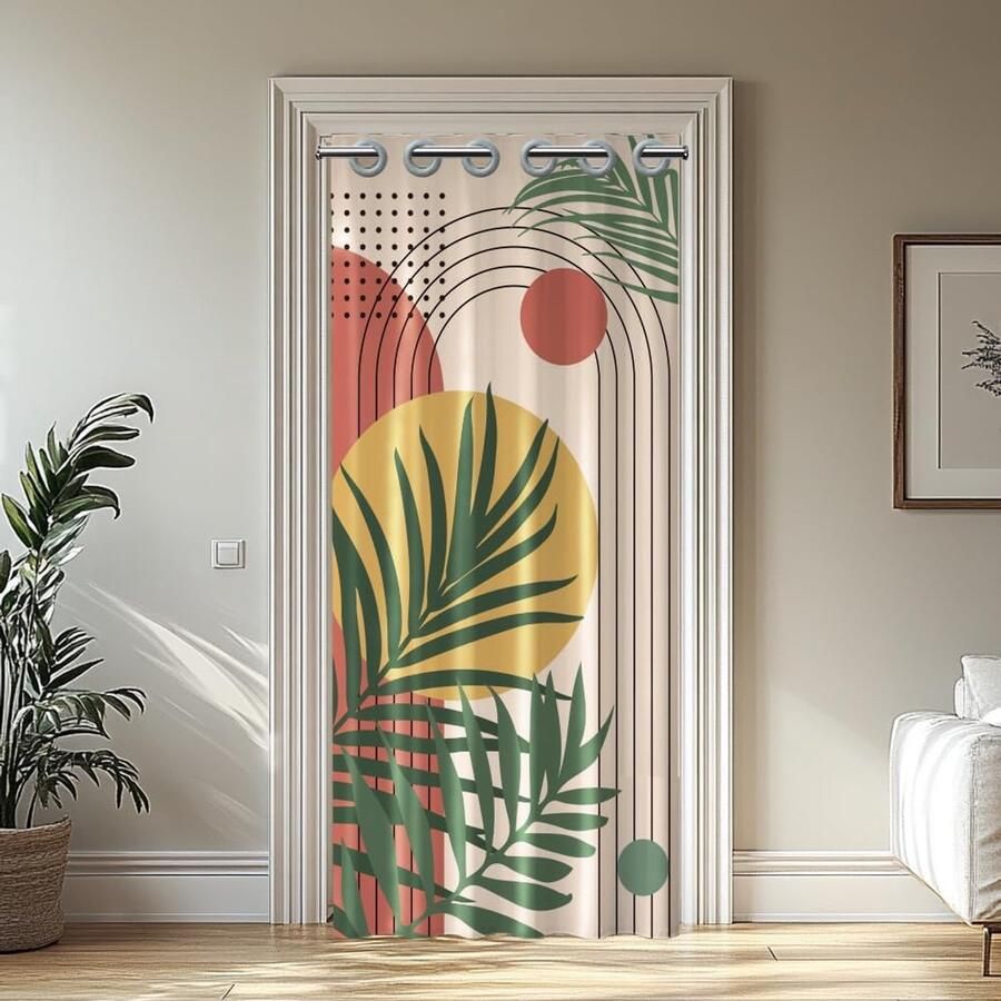 Plant Door Curtain Leaf Bohemian Style Doorway Curtain Sliding Wardrobe Door Room Divider Curtains voor Deuren Woonkamer Slaapkamer 39 x 79 Inch