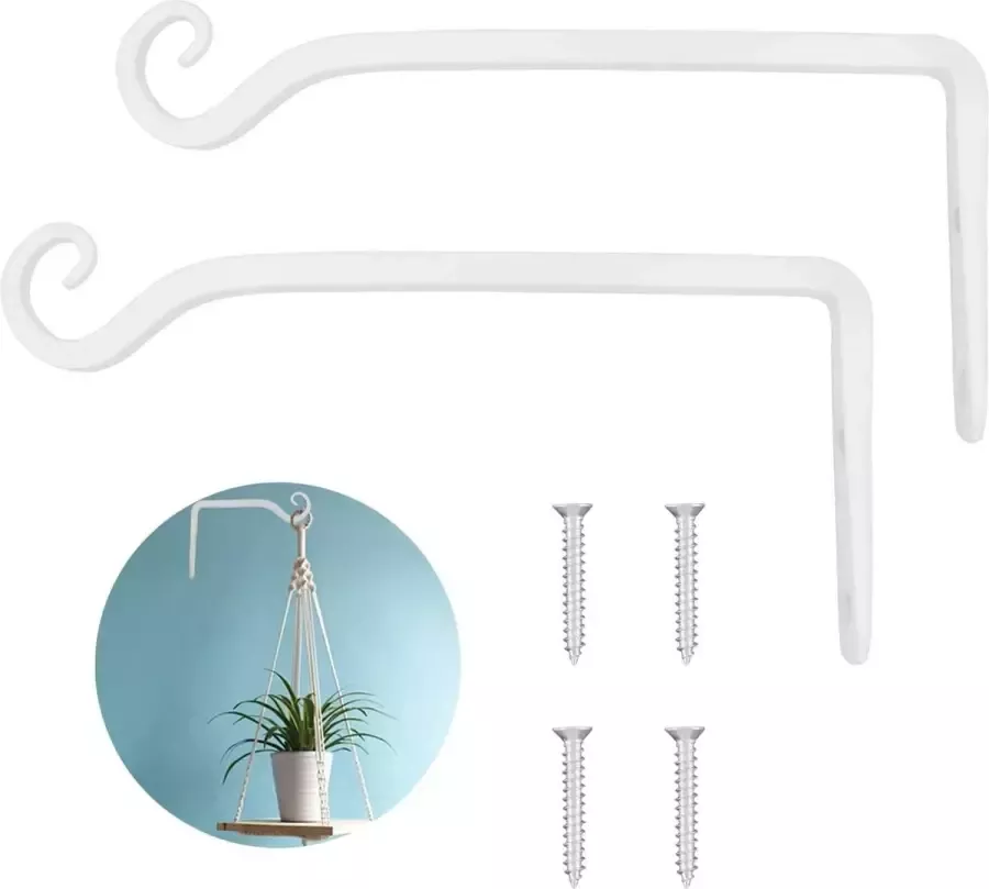 Plantenhouder hangende mandhouder ijzeren muurhaak hangende mand wandhouder haak om plantenbak op te hangen vogelhuisje lantaarn windgong wandlamp