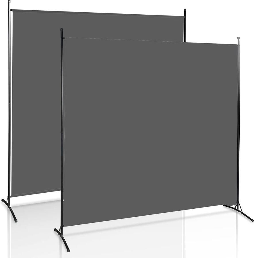 Paravent kamerverdeler 180 x 180 cm Vrijstaande scheidingswand voor binnen Flexibele ruimteverdeler Inklapbaar en makkelijk te monteren