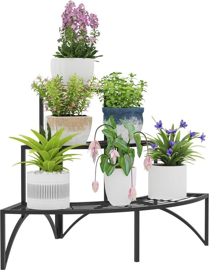 Plantenstandaard 3 etages voor binnen en buiten Ruimtebesparend en veelzijdig metalen bloemenrek