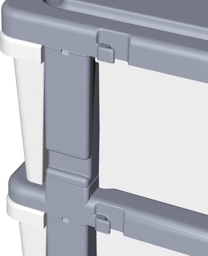 Plastic 5 opbergladen Opbergladewagen met 4 wielen voor thuis kast slaapkamer badkamer kantoor wasruimte keuken en schoolslaapzaal grijs set van 1