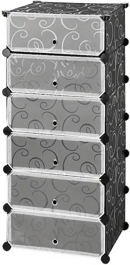 Plastic DIY Schoenenrek – 6-Laags Schoenenkast – Multifunctioneel Opbergrek & Schoenenorganizer – Modulaire Schoenenkast