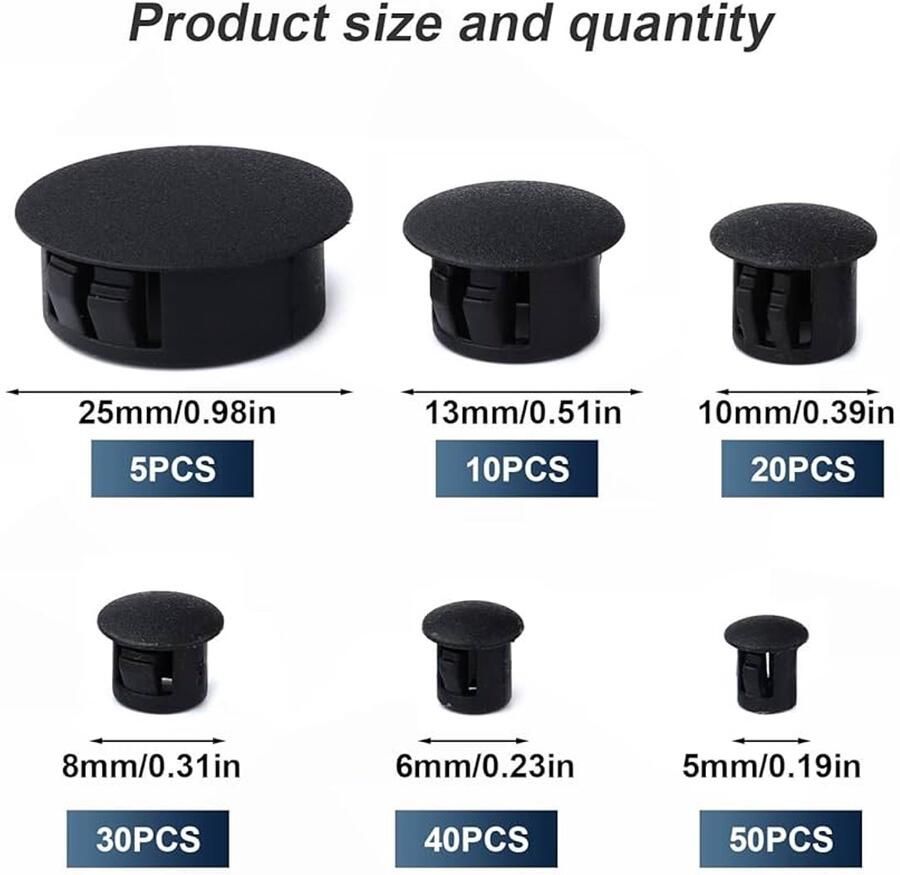 Plastic gatpluggen 150 stuks maten hoogwaardig kunststof