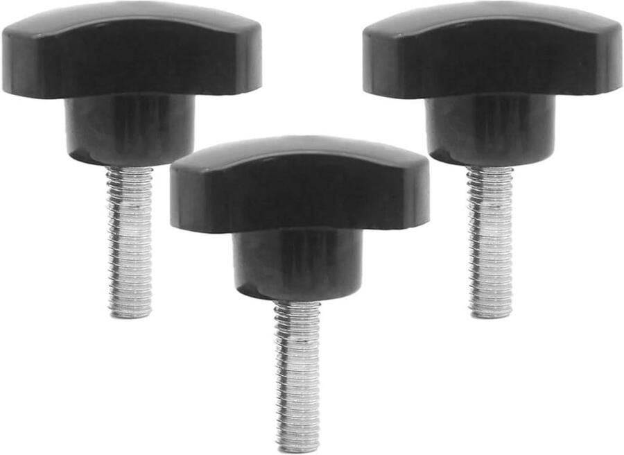 Plastic Hoofd Schroefdraad Gekartelde Duimschroef Grip Knoppen Driehoek Vormige Grips Knop Mannelijke Draad Duim Schroef M8* 12 X 3 Stuks