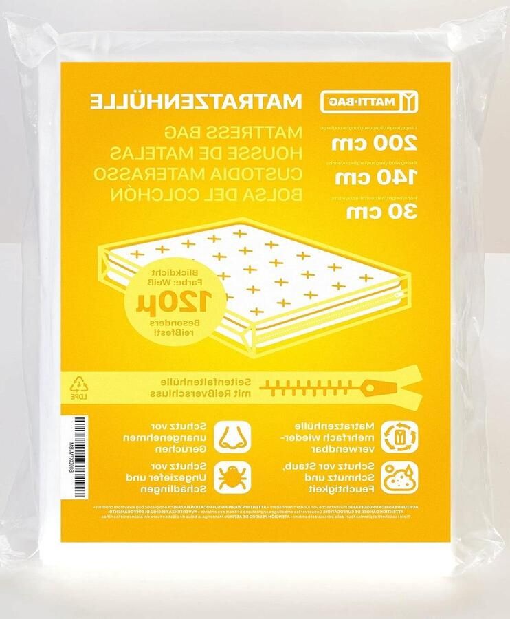 Plastic Matras Beschermer Matraszak 140 x 200 x 30cm Ritssluiting Ondoorzichtig Extra Scheurvast Matrastransport Verhuizen Opbergen Opslag Vervoer Opbergzak