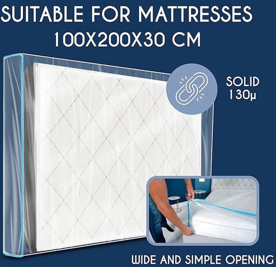 Plastic matrasbeschermingsomslag 100x200 cm matrasafdekking (dikte 30 cm) Integreren van covermatras opbergzak opslag beweging Matras Cover House