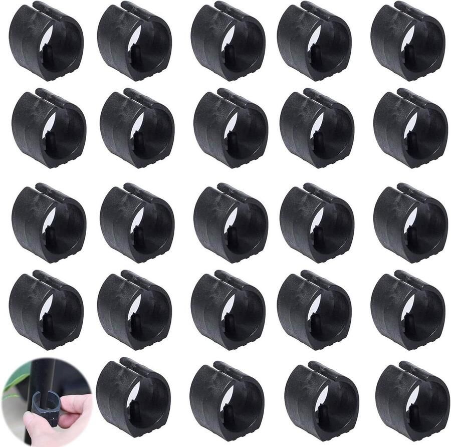 Plastic stoel buisklem glijdt tubing caps cover U-vormige meubels voeten pads vloerbeschermer zwart ronde buizen 24 stuks (25 mm) Vloerbeschermer