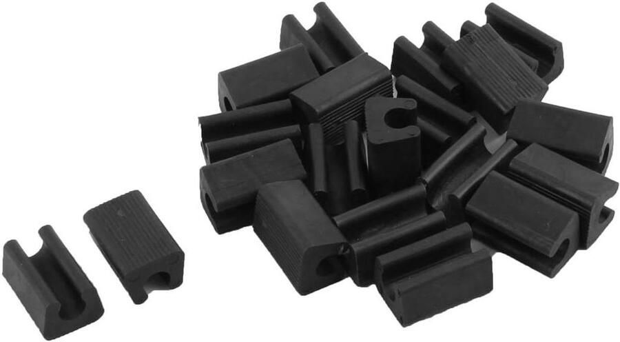 Plastic Stoel Voet U Gevormde Vloer Glides Tubing Caps Cover 8 mm Dia 20 stks Zwart Meubelbeschermers voor Stoelpoten