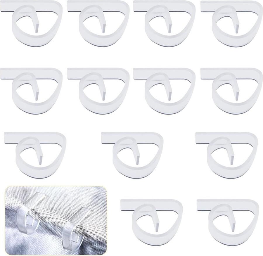 Plastic Tafelkleedclips Transparant Set van 12 Picknicktafelkleedclips Tafelkleedhouder Kerstmis Thuis Bruiloft Binnen Buitentafels Kamperen