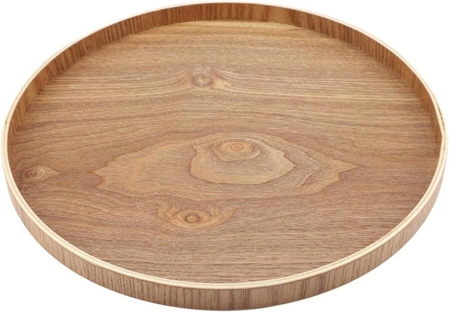Platen Houten Dienblad Salontafel Lade Licht Houten Lade Ronde- Houten Schotel Houten Ronde Lade Houten Dienblad Rond(33cm)