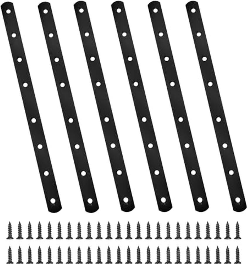 Platte roestvrijstalen connectoren met verzonken schroef Set van 6 voor meubels en kasten