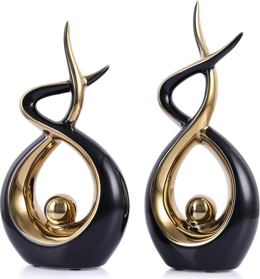 PlivBloom Modern Keramisch Beeld Abstracte Beelden voor Woonkamer Plank TV-meubel Salontafel Eetkamer Kantoor Slaapkamer Woondecoratie Middelpunt Geweldig Cadeau-idee