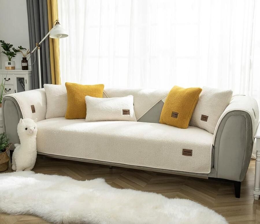 Pluche bankkussen sofa hoes zachte warme anti-slip bankkussen thuis bescherming cover huisdier speciale bank cover modieuze woondecoratie-70*70cm