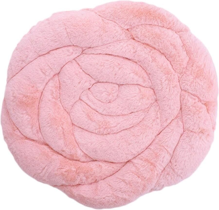 Pluche Eenvoudige Roos Pluche Kussen Antislip Erker Kussen Eetkamerstoel Kussen Roze