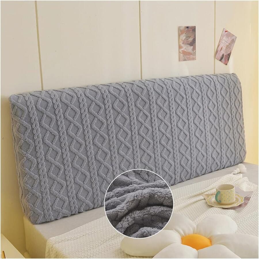 Pluche Hoofdbedekking voor Bed Stretch Dakhoes voor Hoofdeinde Beschermende Jacquard Hoes voor Eenpersoons Tweepersoons en Kingsize Bedden