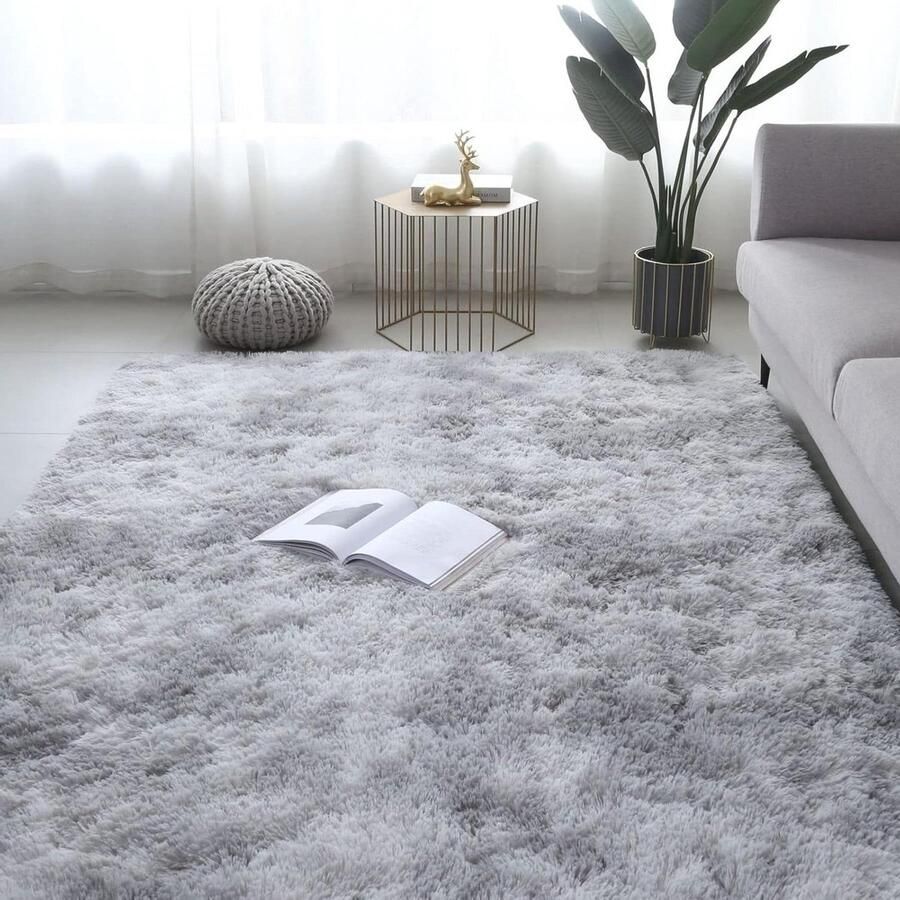 Pluizig tapijt 80 x 160 cm Antislip shaggy vloerkleed Tie-geverfd Moderne pluche vloermat Zacht aanvoelend Voor binnen