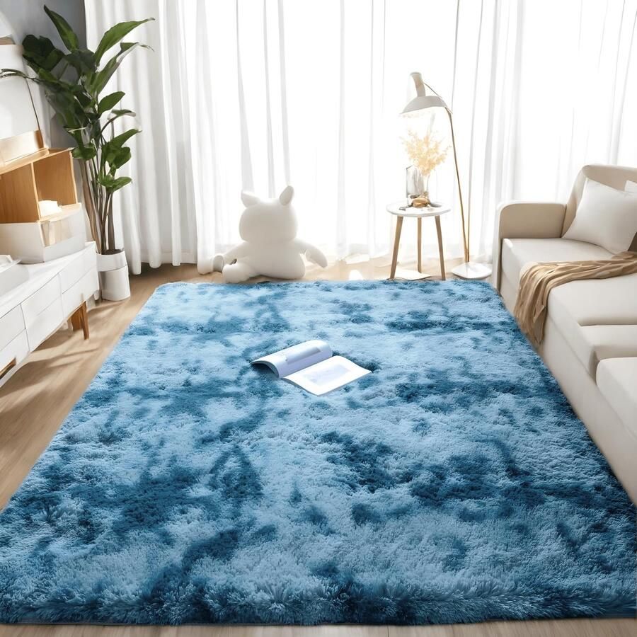 Pluche Tapijt met Antislip Bodem Duurzaam en Gemakkelijk te Reinigen 1 stuk Lichtgrijs