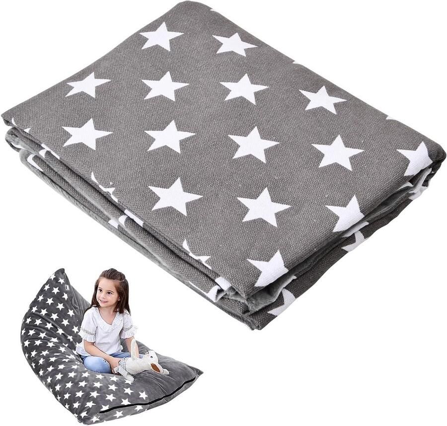 Plush Bean Bag with Zip 200L Wide Toy Organiser Plush 127 x 76.2 x 89 cm Bean Bag Pear Bag Chair for Children and Adults Only Cover (B)