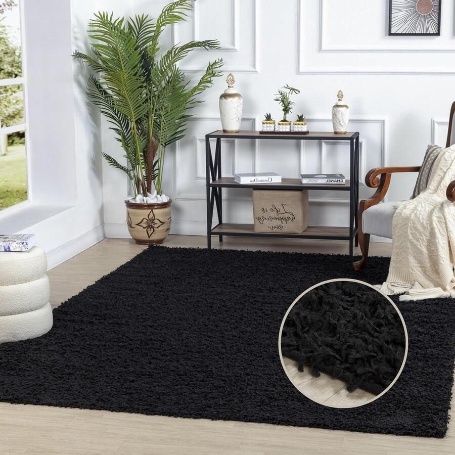 Pluizig Shaggy Tapijt Abstract Langpolig Berber Wit Groot Tapijt 100 x 200 cm Aarde