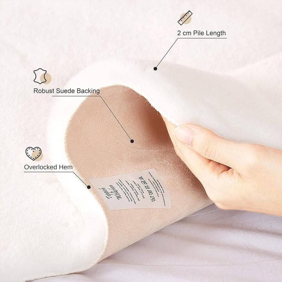 Pluizig Tapijt Imitatiebont Decoratief Woonkamerkleed 1 stuk Wit 55x160cm