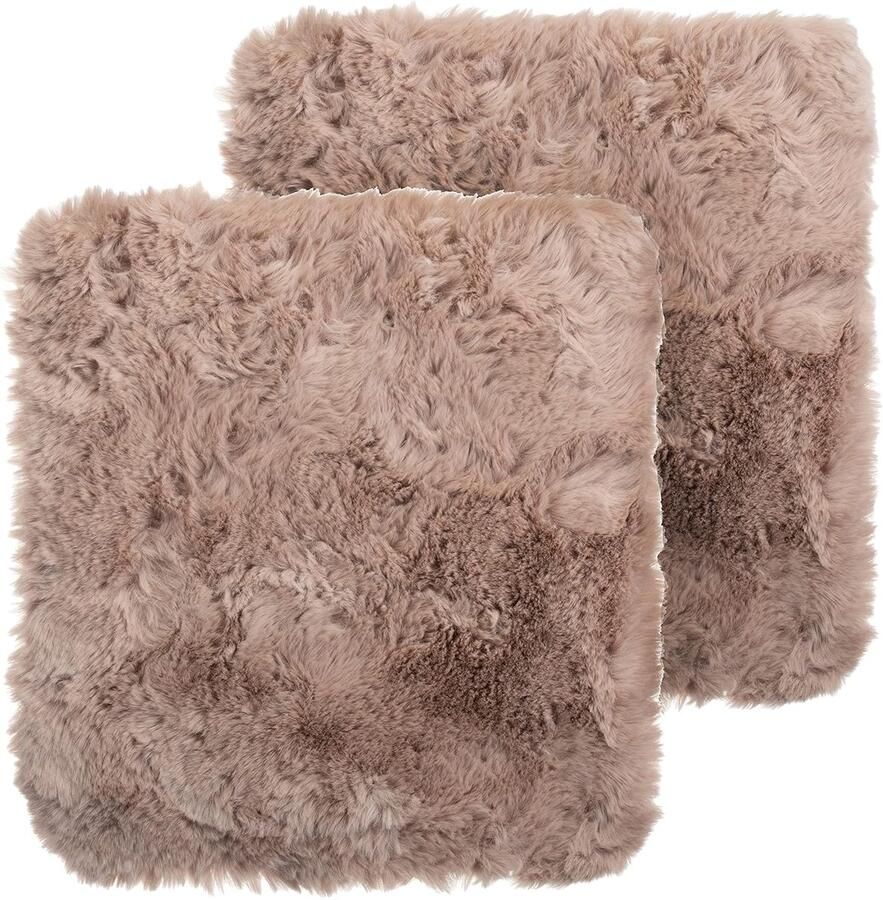 Pluizig tapijt schapenvachtlook decoratief 1 stuk crèmewit