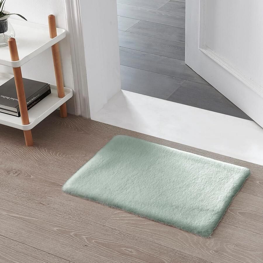 Pluizig Tapijt van Imitatiebont Hoogpolig Bont-Tapijt 1 stuk Groen 40x60cm