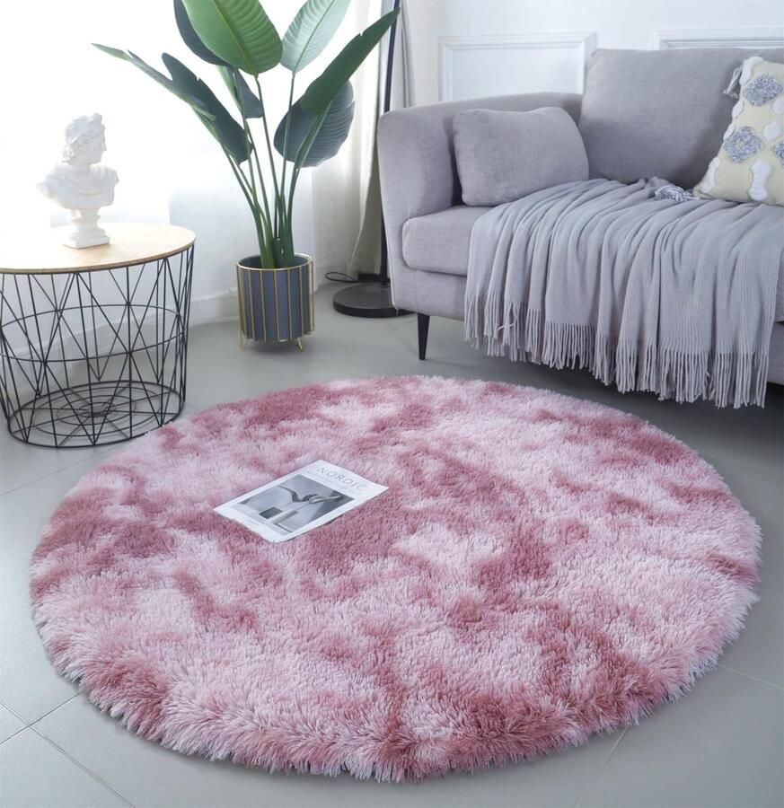 Pluizig Tapijt voor Woondecoratie Verbeterde Slipweerstand Zacht en Duurzaam 100 x 100 cm Modern