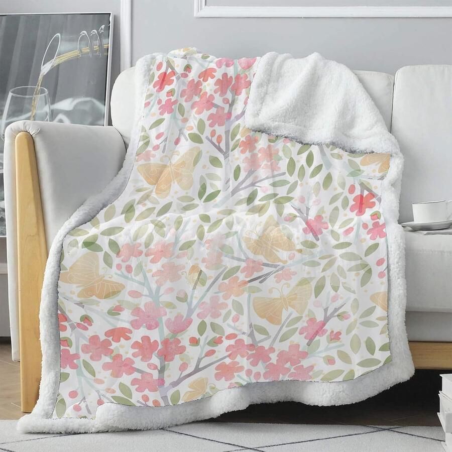 Pluizige omkeerbare deken voor volwassenen kleurrijke Sherpa fleece deken comfortabele plaids voor bank perfect cadeau