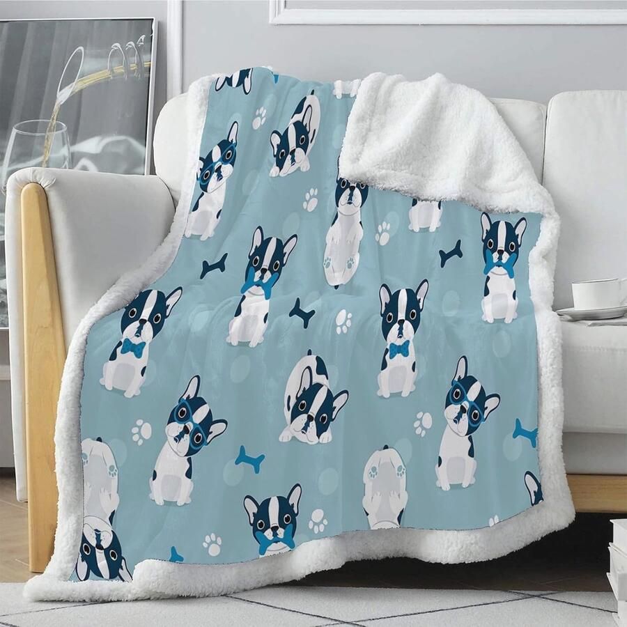 Pluizige Omkeerbare Deken voor Volwassenen Sherpa Fleece Plaid 150 x 200 cm Ideaal voor Bank en Bed