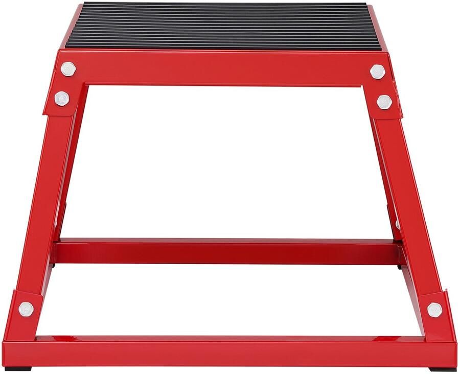 Plyometrische Jump Box 12-Inch Stalen Platform voor Thuistraining Antislip Rood voor Krachttraining