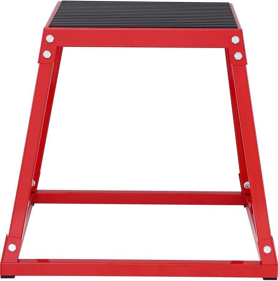 Plyometrische Jump Box 18-Inch Stalen Platform voor Thuisgym Antislip Rood voor Training en Krachtopbouw