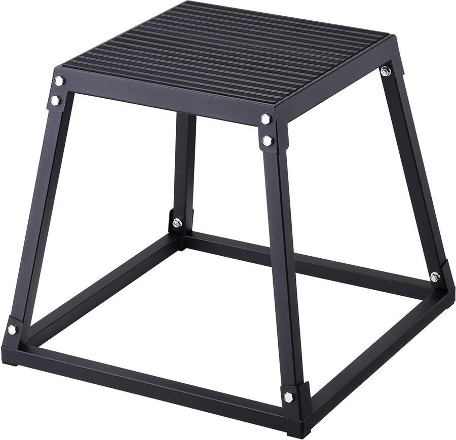 Plyometrische Jump Box 46 CM Antislip Stalen Platform Antislip Perfect voor Krachttraining In De Thuisgym Zwart
