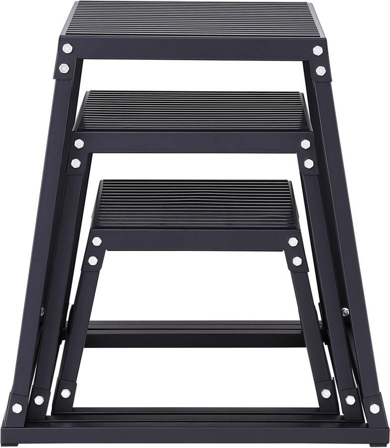 Plyometrische Jump Boxes 12 18 24 Inch Antislip voor Thuisgym Krachttraining Zwart