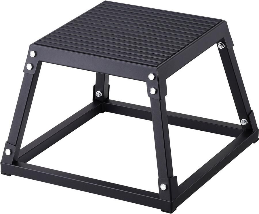Plyometrische springbox 12 inch stalen platform voor thuisgym antislip zwart voor krachttraining