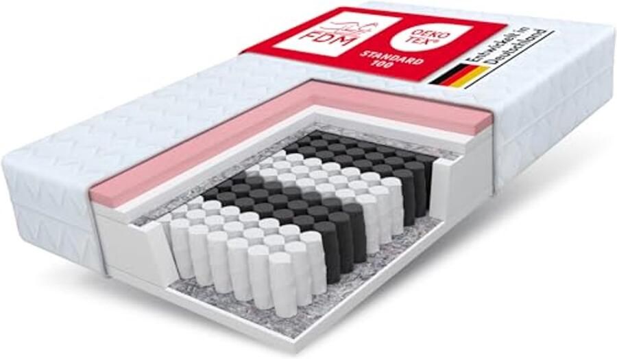 Pocketvering Matras 80x200 cm Dubbelzijdig met Visco-Schuim en Hypoallergene Tijk