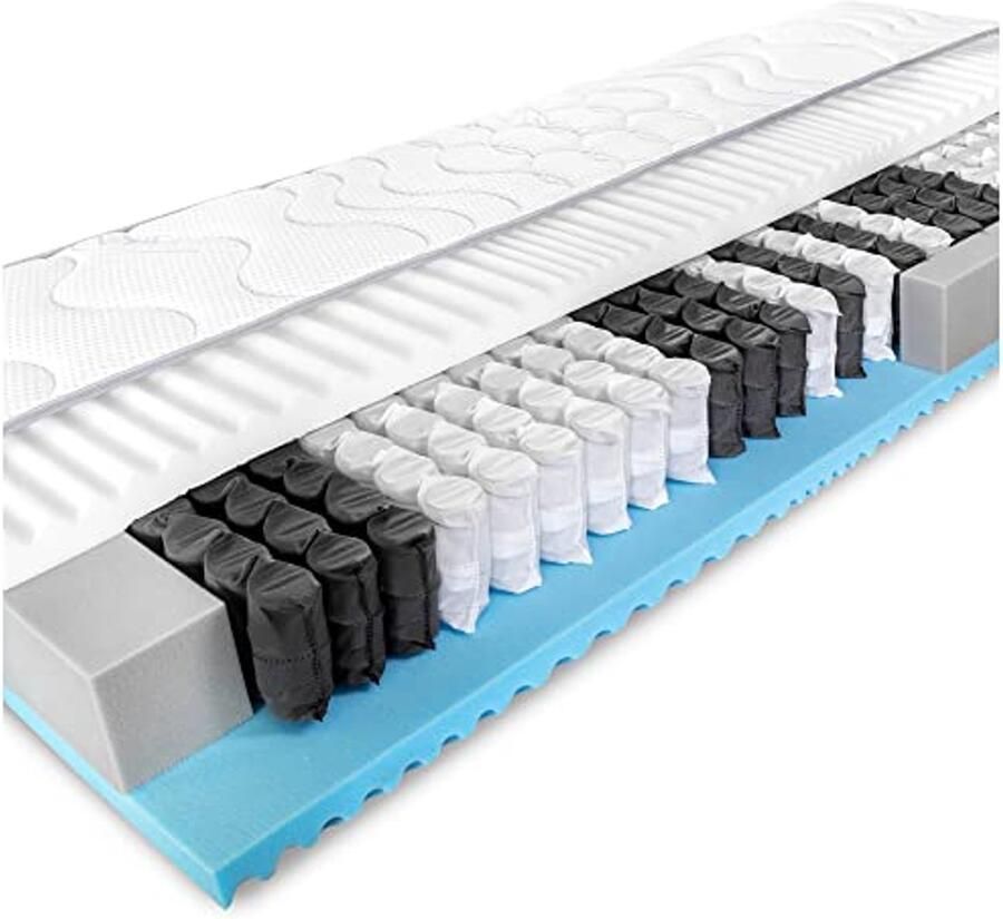 Pocketveringmatras 140 x 200 cm met 7 zones en Öko-Tex certificaat