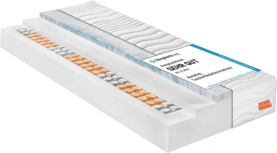 Pocketveringmatras 7-zones 100x200 cm Hoogwaardige Visco Beschermer Øko-Tex 100