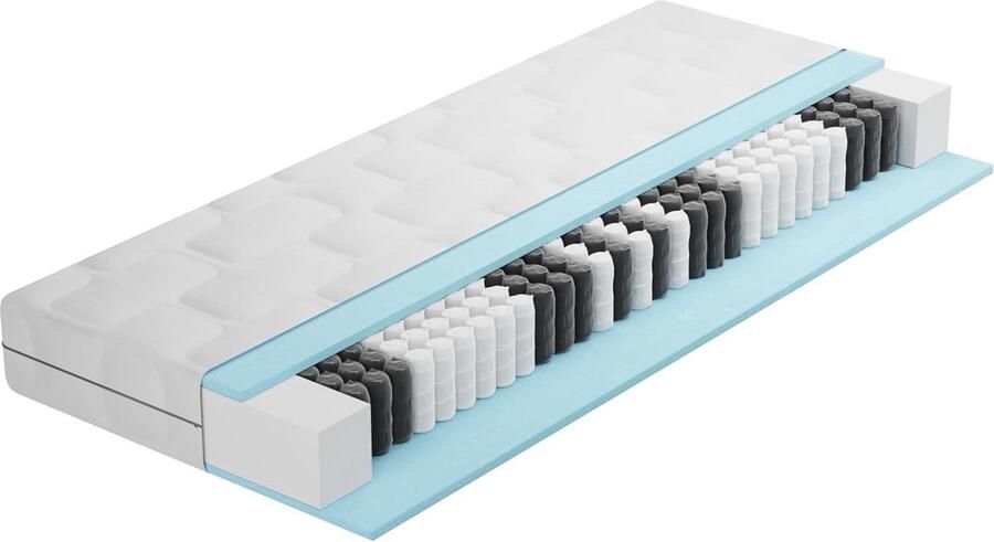 Pocketveringmatras 90 x 200 cm met 7 zones & hardheid H3 Gecertificeerd Öko-Tex Orthopedisch comfort matras