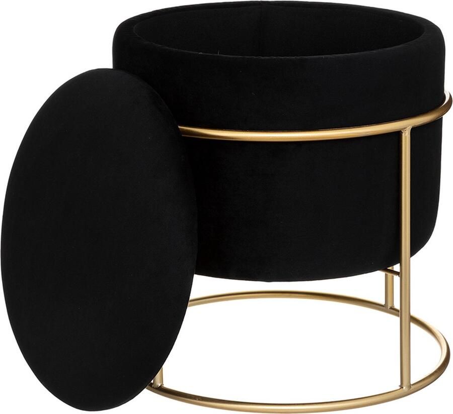 Eazy Living Poef Ø 42 cm Damond Zwart