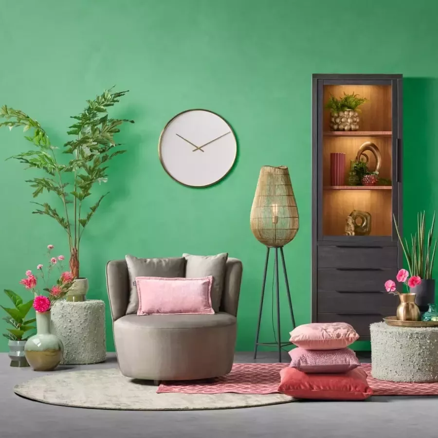 Jaloezie katoen Groen 40 x 46 cm (Breedte x Hoogte) Lamelbreedte: 40 cm